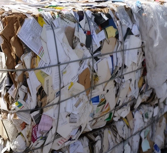 Bela posortowanej makulatury przed rozwłóknieniem